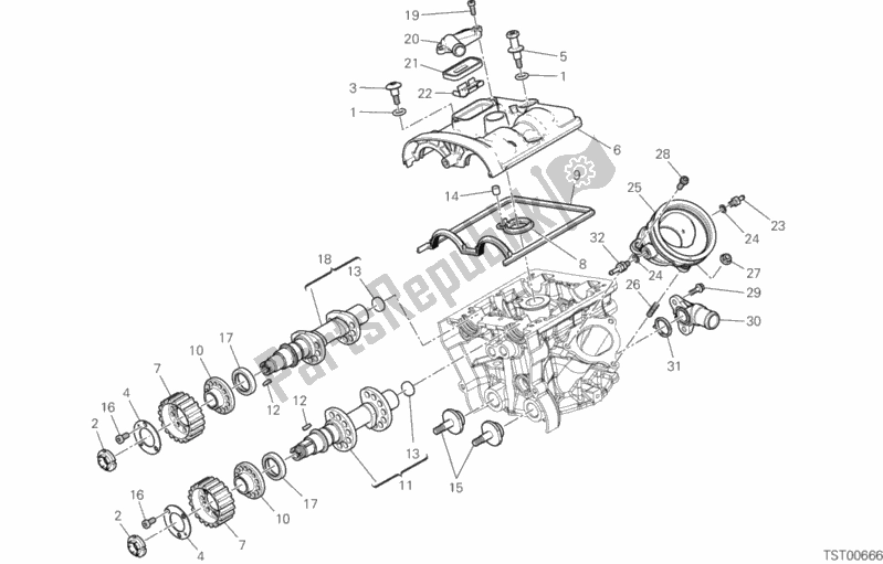 Todas as partes de Cabeça Do Cilindro Vertical - Cronometragem do Ducati Multistrada 950 S SW USA 2020